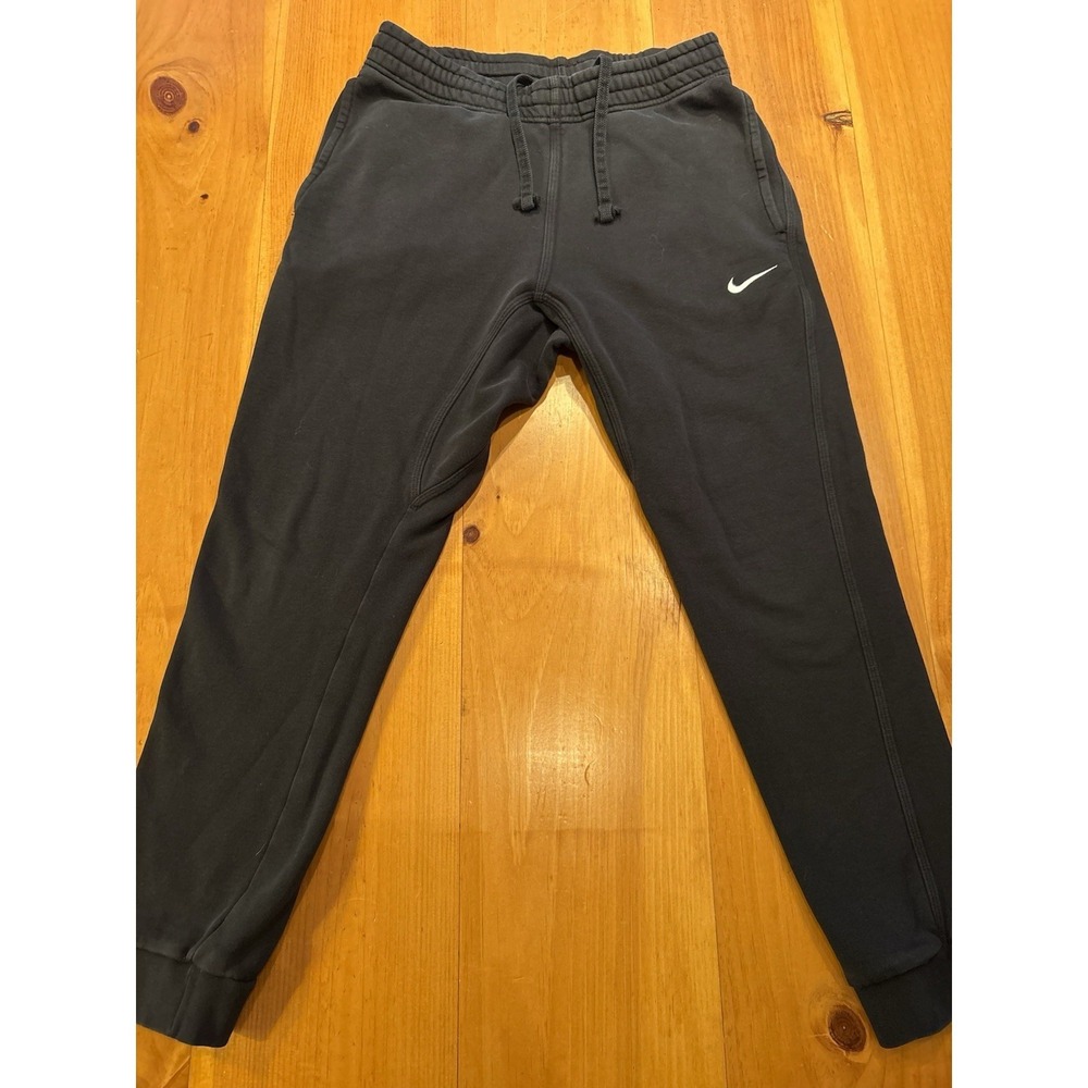 Nike Mens Sweatpants Joggers Medium Black Fleece Lined Tapered Drawstring